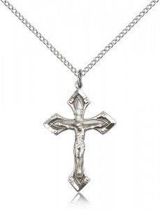 High Polished Point Tip Crucifix Necklace [BM0278]