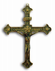 Crucifix in Antiqued Brass - 8.25 Inches [GSCH1142]