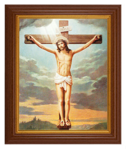 Crucifixion 8x10 Textured Artboard Dark Walnut Frame [HFA5446]