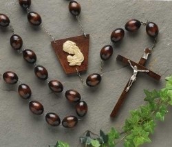 Dark Brown Wood Wall Rosary - 60 inch [WRR003]