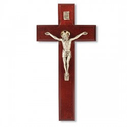 Dark Cherry Wood Crucifix - 9 inch [CRX4092]