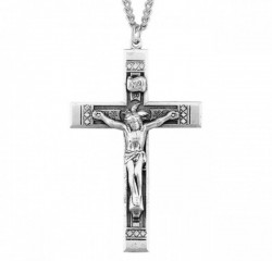 Diamond Cross Accent Men's Crucifix Necklace [HMM3302]