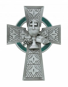 First Communion Pewter Celtic Cross - 4 3/4“ H [MVC010]