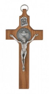 First Communion Walnut Crucifix Cross [CRX3972]