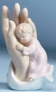 God's Hand with Sleeping Baby Girl Figurine [RM44749]