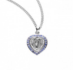 Heart Crystal Cubic Zirconia Miraculous Medal [HMM3259]