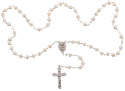 Heart Shaped Pink Glass Bead Baby Rosary [HBR002]