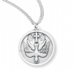 Holy Trinity Round Dove Necklace for Men or Women [HMM3387]