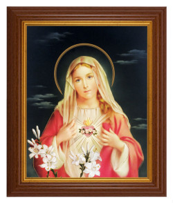 Immaculate Heart of Mary 8x10 Textured Artboard Dark Walnut Frame [HFA5476]