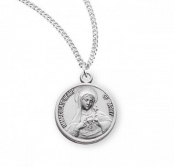 Immaculate Heart Of Mary and Sacred Heart of Jesus Medal Sterling Silver [REM2099]
