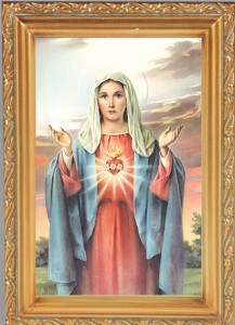 Immaculate Heart of Mary Antique Gold Framed Print [HFA0070]