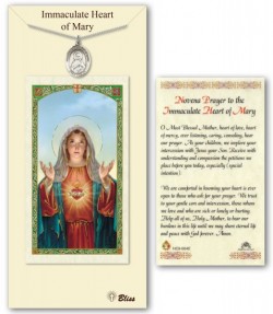 Immaculate Heart of Mary Medal in Pewter with Prayer Card [BLPCP057]