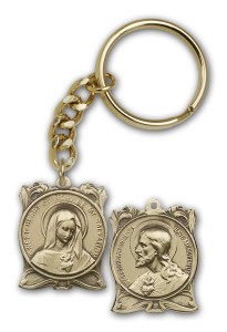 Immaculate Heart of Mary and Sacred Heart of Jesus Keychain [AUBKC034]