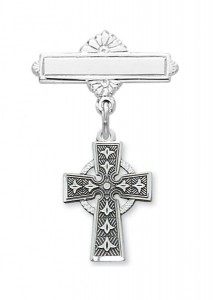 Irish Celtic Cross Baby Pin - Sterling Silver [MVB1025]