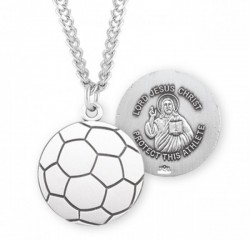 Jesus Christ Soccer Medal Sterling Silver [HMM1053]