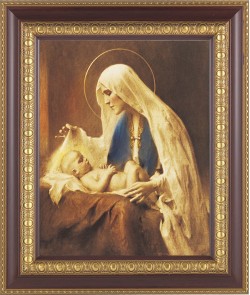 Madonna Adoring the Christ Child 8x10 Framed Print Under Glass [HFP269]