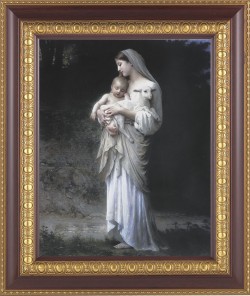 Madonna and Child with Baby Lamb 8x10 Framed Print Under Glass [HFP298]