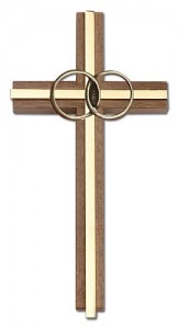 Marriage Cross with Eternity Rings in Walnut 6“ [CRB0052]