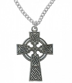 Men's Celtic Cross Pendant Sterling or Pewter [MVM1095]