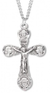 Men's Crucifix Medal with Angel Face Tips [HM0821]