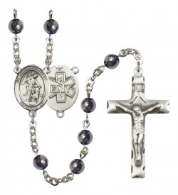 Men's Guardian Angel EMT Silver Plated Rosary [RBENM8118S10]