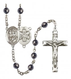 Men's St. George EMT Silver Plated Rosary [RBENM8040S10]