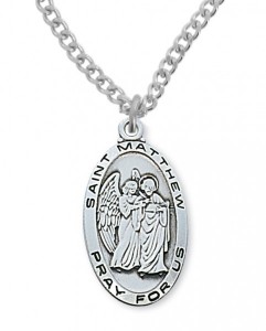 Men's St. Matthew Medal Sterling Silver [MVM1076]