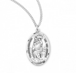 Men's Sterling Silver Saint Christopher Be My Guide Medal [REM2200]