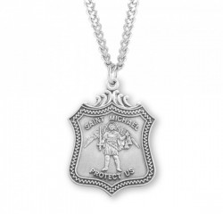 Men's Wide Shield Saint Michael Medal [HMM3010]