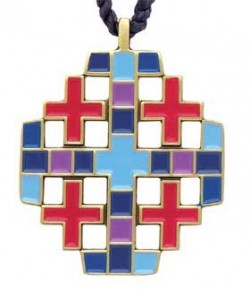 Multi-color Jerusalem Cross Pendant [TCG0360]