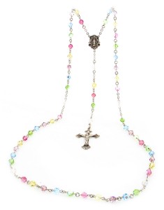 Multicolored Swarovski Rosary Miraculous Center [HMBR027]