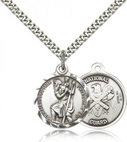 National Guard St. Christopher Medal - Nickel Size [CM2121]