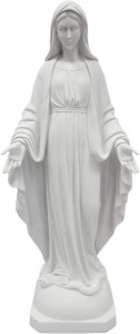 Our Lady of Grace Statue White Marble Composite - 23.5 inch [VIC1071]
