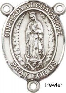 Our Lady of Guadalupe Rosary Centerpiece Sterling Silver or Pewter [BLCR0308]