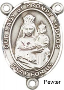 Our Lady of Prompt Succor Rosary Centerpiece Sterling Silver or Pewter [BLCR0397]