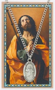 Oval St. James the Greater Medal with Prayer Card [PC0012]