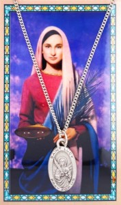 Oval St. Lucy Medal with Prayer Card [PC0005]