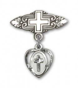 Pin Badge with Cross Charm and Badge Pin with Cross [BLBP0224]