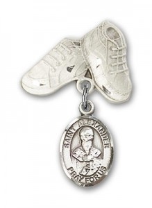 Pin Badge with St. Alexander Sauli Charm and Baby Boots Pin [BLBP0348]