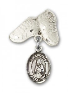 Pin Badge with St. Alice Charm and Baby Boots Pin [BLBP1616]
