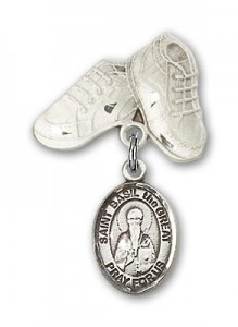 Pin Badge with St. Basil the Great Charm and Baby Boots Pin [BLBP1798]