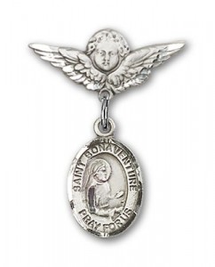 Pin Badge with St. Bonaventure Charm and Angel with Smaller Wings Badge Pin [BLBP0858]
