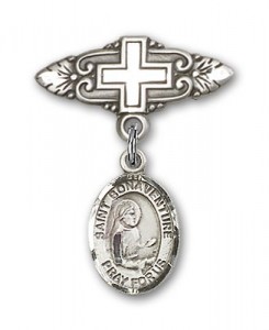 Pin Badge with St. Bonaventure Charm and Badge Pin with Cross [BLBP0855]