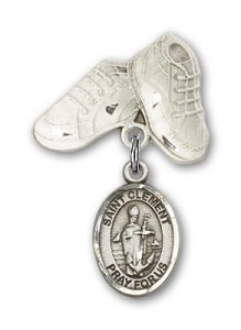 Pin Badge with St. Clement Charm and Baby Boots Pin [BLBP2209]