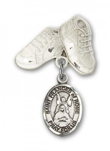Pin Badge with St. Frances of Rome Charm and Baby Boots Pin [BLBP2328]