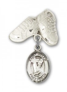 Pin Badge with St. Helen Charm and Baby Boots Pin [BLBP0566]