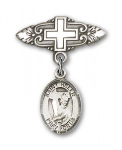 Pin Badge with St. Helen Charm and Badge Pin with Cross [BLBP0561]