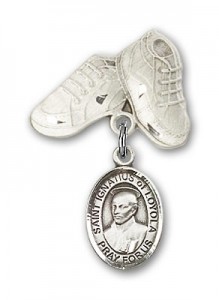 Pin Badge with St. Ignatius Charm and Baby Boots Pin [BLBP1406]