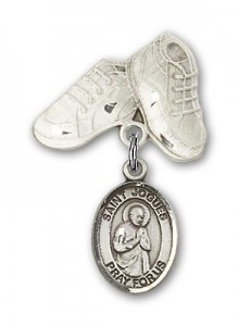 Pin Badge with St. Isaac Jogues Charm and Baby Boots Pin [BLBP1371]