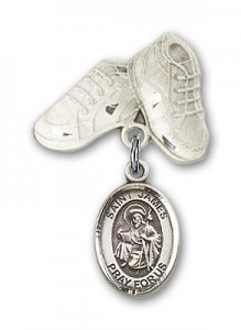 Pin Badge with St. James the Greater Charm and Baby Boots Pin [BLBP0615]